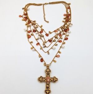 Byzantine Cross Necklace w/ Vintage Sacred Heart| OOAK| Handmade By The Vault™